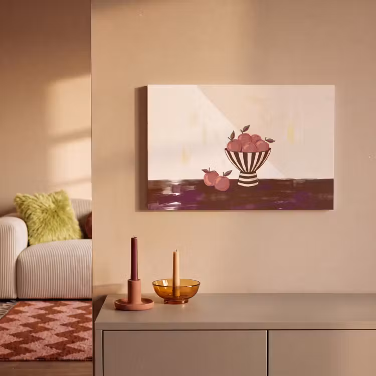 Eten - Schaal - Stilleven - Modern - Rood canvas 2cm klein -sfeer1