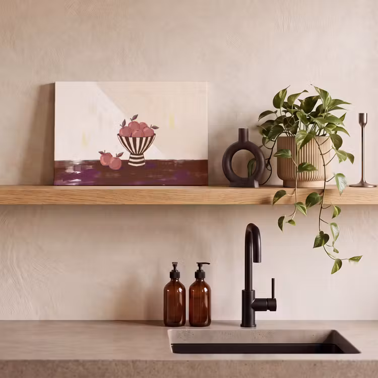 Eten - Schaal - Stilleven - Modern - Rood canvas 2cm klein -sfeer3