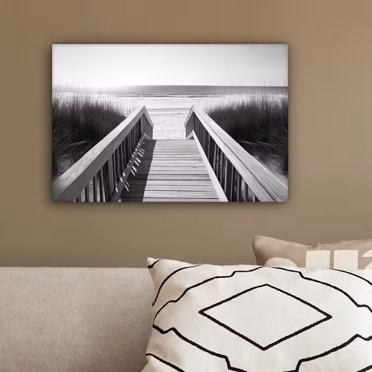 Loopbrug - Hout - Strand - Zee canvas 2cm klein -sfeer3
