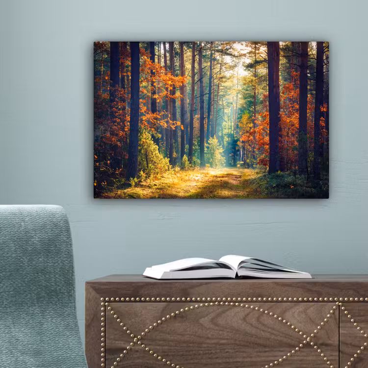 Bos - Zon - Natuur - Herfst canvas 2cm klein -sfeer4