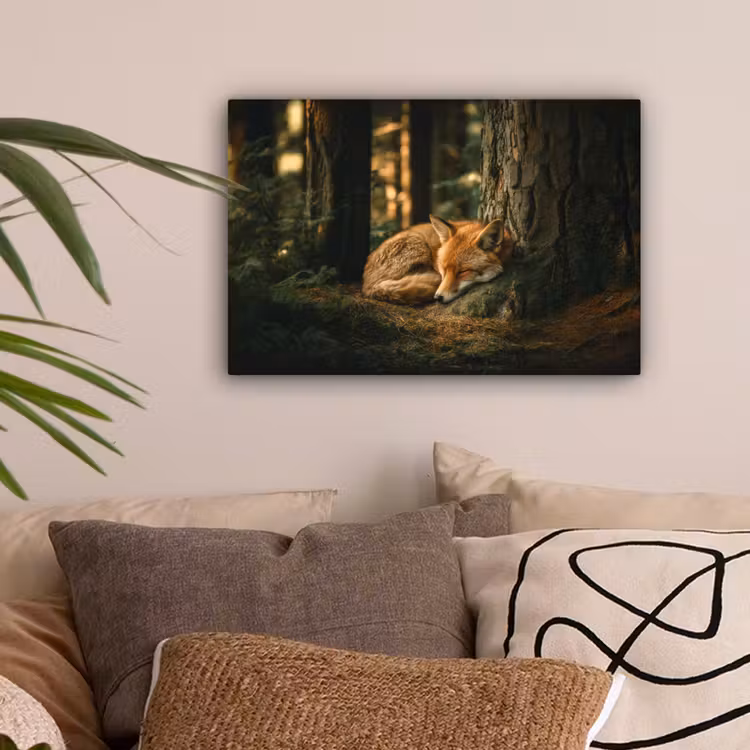 Vos - Bos - Slapen canvas 2cm klein -sfeer1