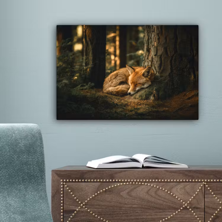 Vos - Bos - Slapen canvas 2cm klein -sfeer4