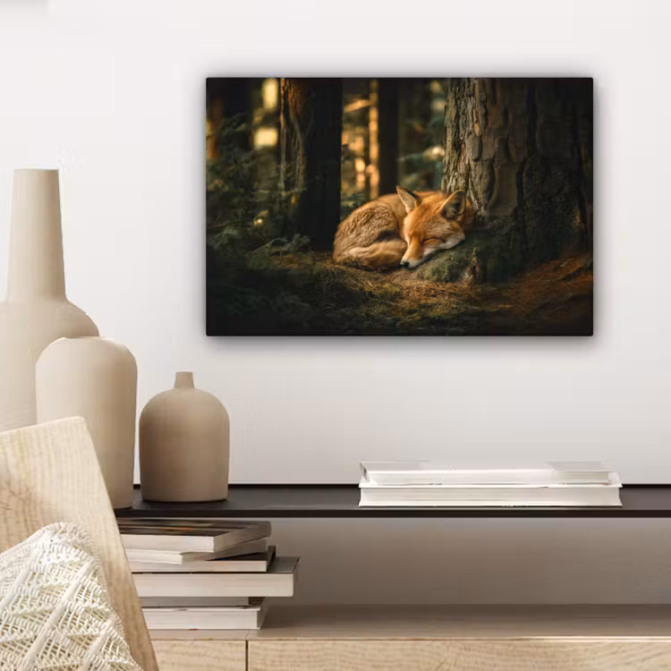 Vos - Bos - Slapen canvas 2cm klein -sfeer6