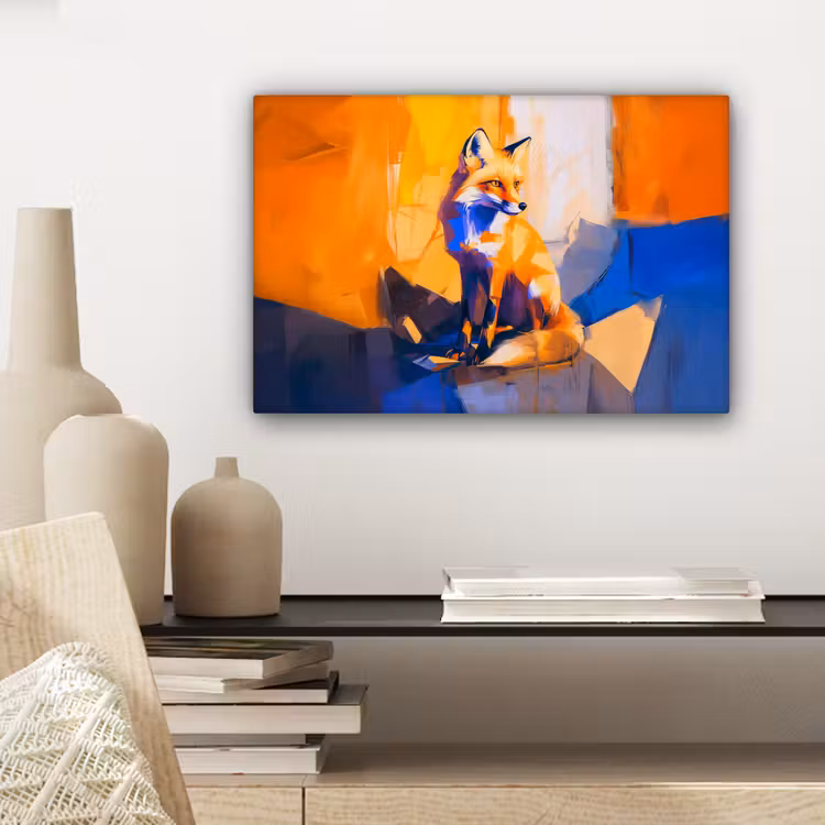 Vos - Oranje - Vormen - Abstract canvas 2cm klein -sfeer6