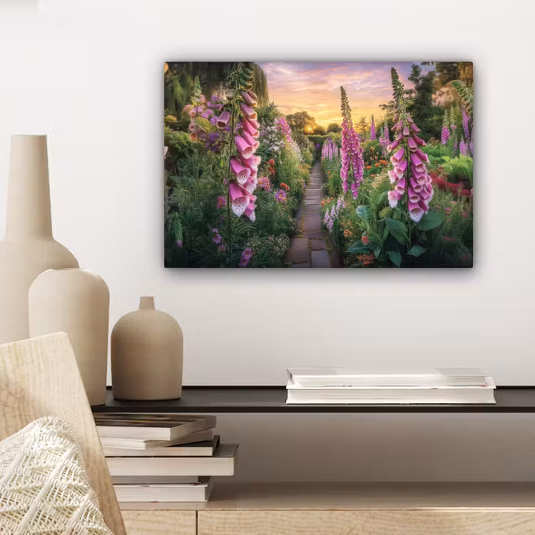 Vingerhoedskruid - Bloemen - Tuin canvas 2cm klein -sfeer6