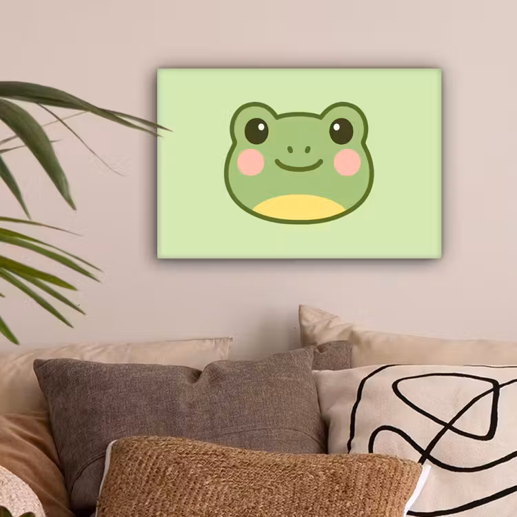 Kikker - Groen - Vriendelijkheid canvas 2cm klein -sfeer1