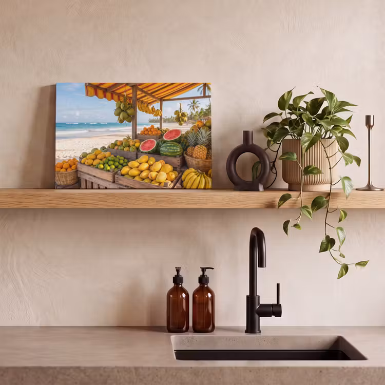 Canvas Print - Fruit - Beach - Tropical - Fruit - Strand - Tropisch canvas 2cm klein