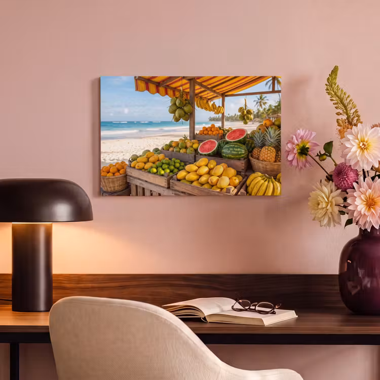 Canvas Print - Fruit - Beach - Tropical - Fruit - Strand - Tropisch canvas 2cm klein