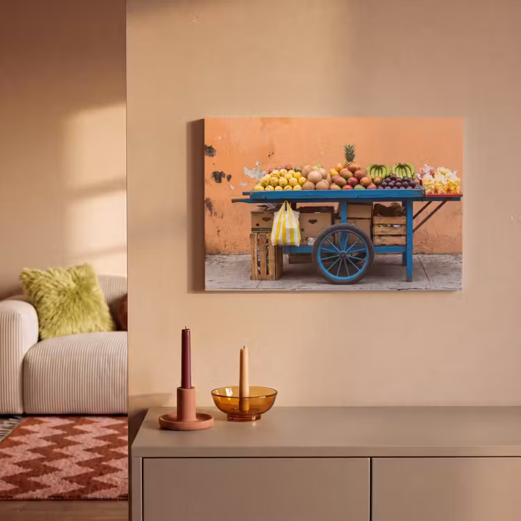 Canvas Print - Fruit - Cart - Street - Fruit - Kar - Straat canvas 2cm klein