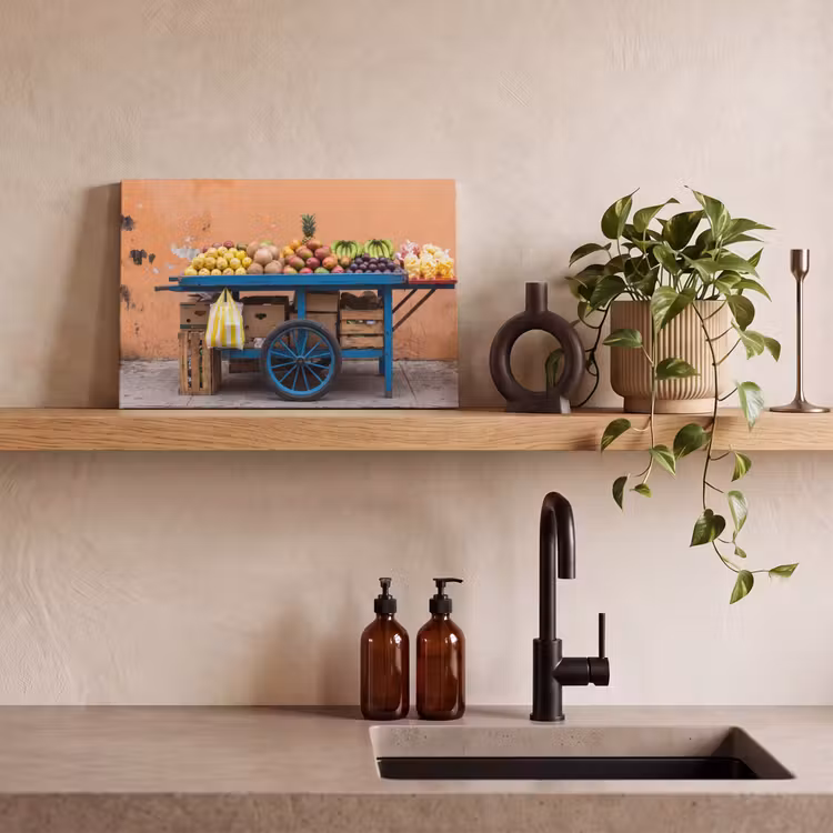 Canvas Print - Fruit - Cart - Street - Fruit - Kar - Straat canvas 2cm klein