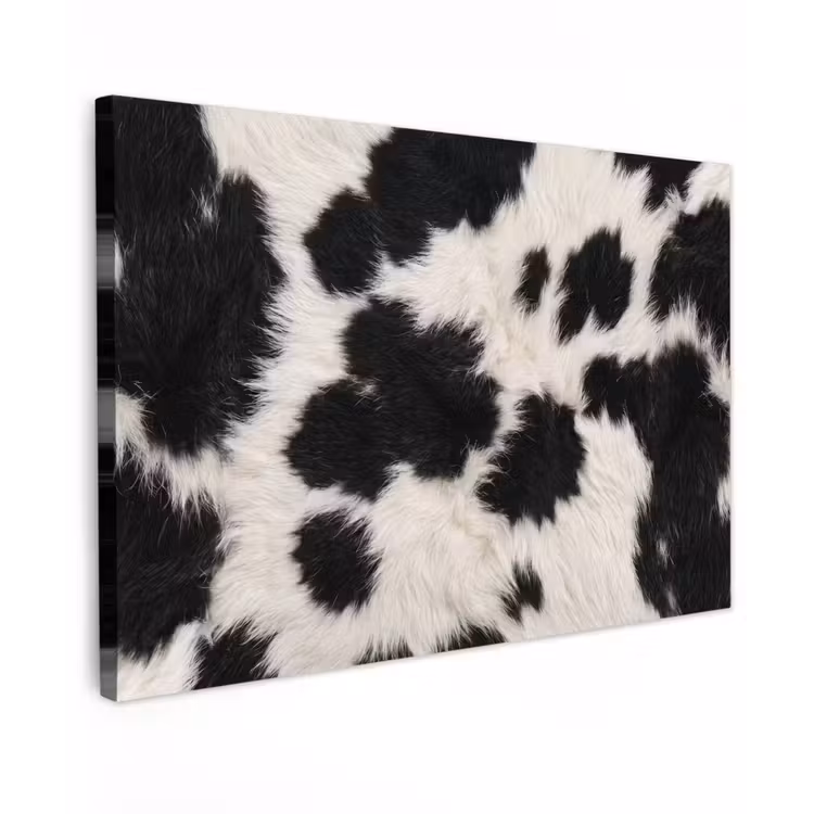 Bont - Textuur - Zwart - Wit canvas 2cm klein -z3d