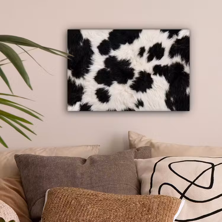 Bont - Textuur - Zwart - Wit canvas 2cm klein -sfeer1