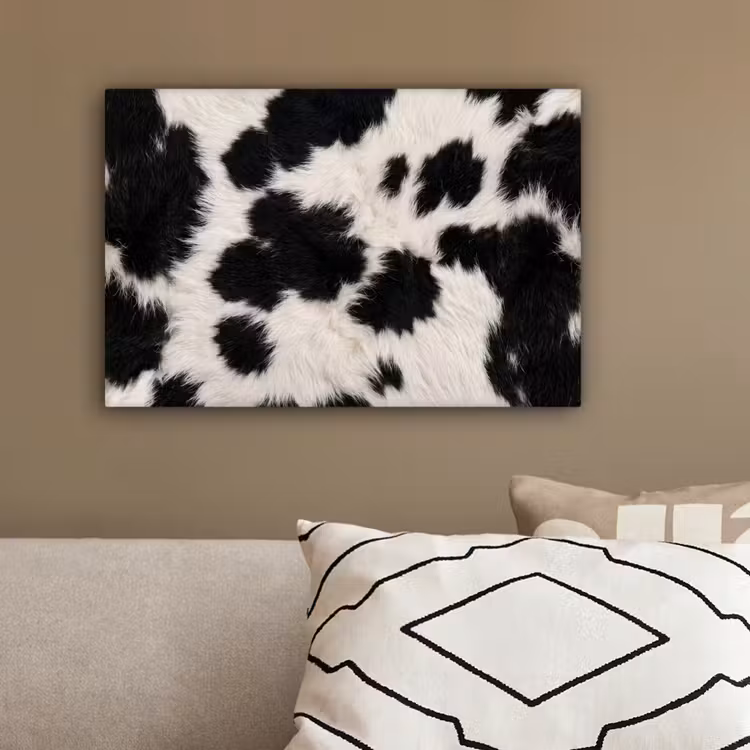 Bont - Textuur - Zwart - Wit canvas 2cm klein -sfeer3