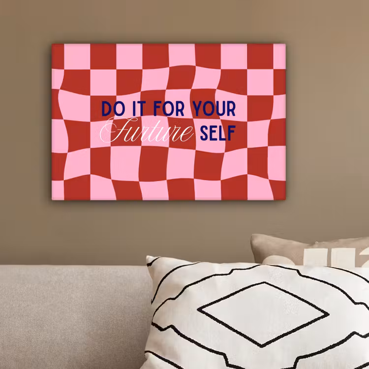 Furture - Geblokt - Rood canvas 2cm klein -sfeer3