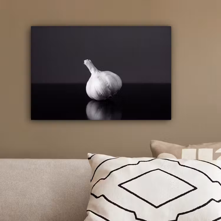 Knoflook - Zwart - Wit canvas 2cm klein -sfeer3
