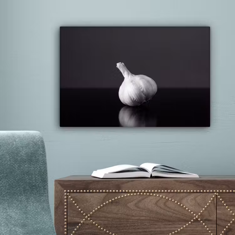 Knoflook - Zwart - Wit canvas 2cm klein -sfeer4