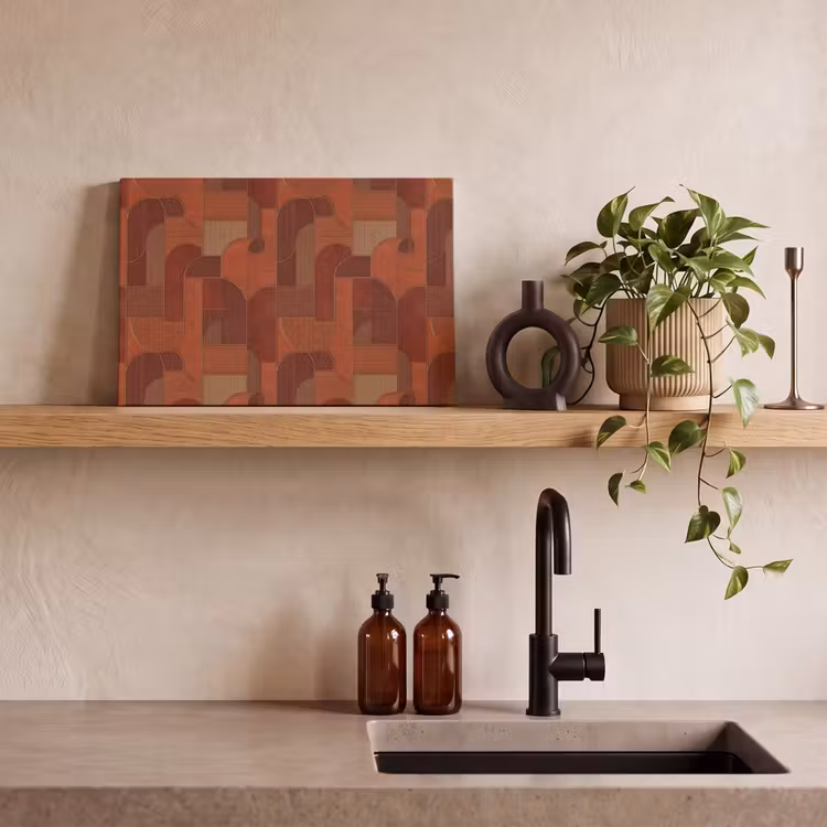 Geometrisch - Abstract - Textuur - Bruin canvas 2cm klein 34 -sfeer3