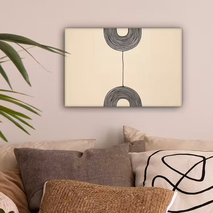 Geometrische bogen - Minimalistisch - Symmetrisch canvas 2cm klein -sfeer1