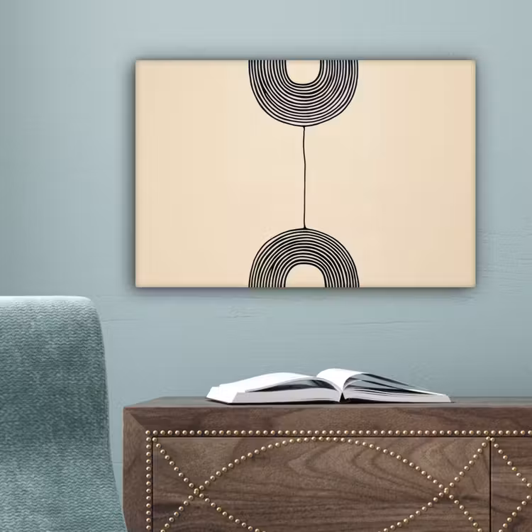 Geometrische bogen - Minimalistisch - Symmetrisch canvas 2cm klein -sfeer4