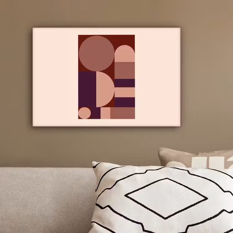 Geometrisch - Cirkels - Rood canvas 2cm klein -sfeer3