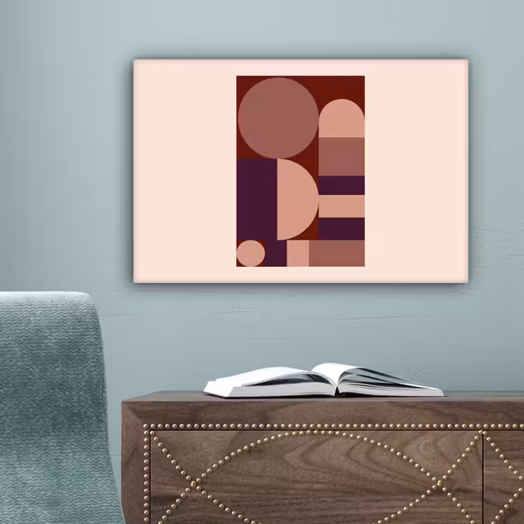 Geometrisch - Cirkels - Rood canvas 2cm klein -sfeer4