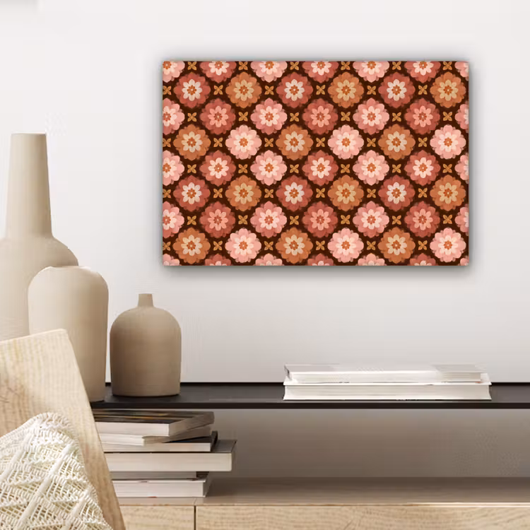 Geometrisch - Bloemen - Kleurrijk canvas 2cm klein 34 -sfeer6