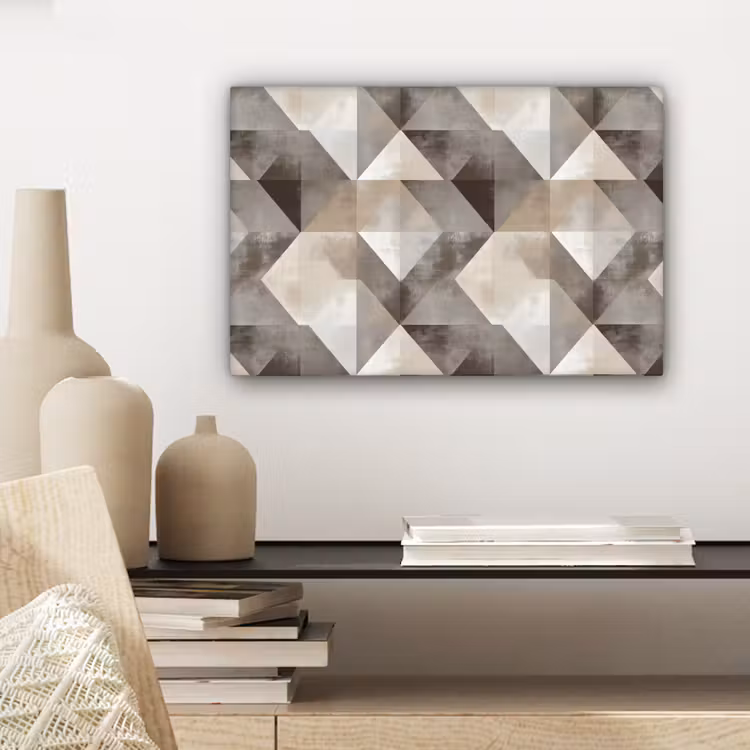 Geometrisch - Motief - Aardetinten canvas 2cm klein 34 -sfeer6