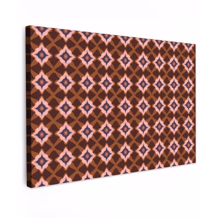 Geometrisch - Sierlijk - Bruin canvas 2cm klein 34 -z3d