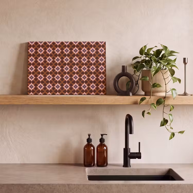 Geometrisch - Sierlijk - Bruin canvas 2cm klein 34 -sfeer3