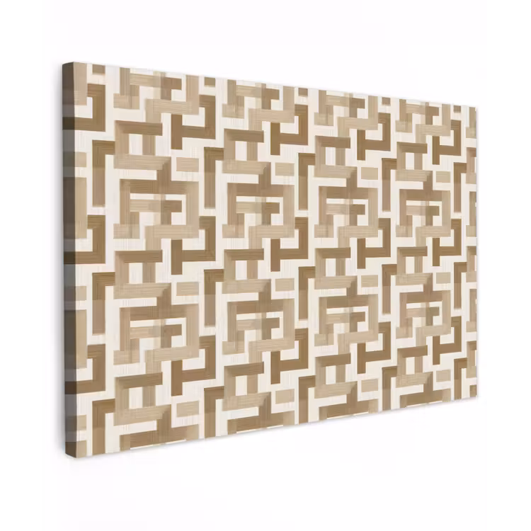 Geometrisch - Retro - Bruin canvas 2cm klein 34 -z3d