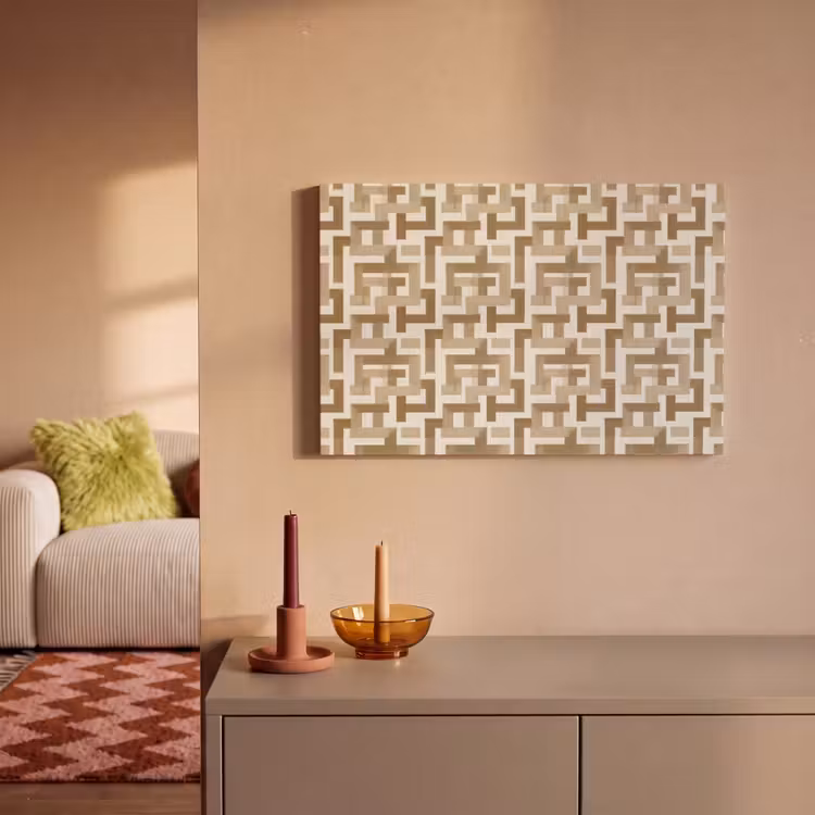 Geometrisch - Retro - Bruin canvas 2cm klein 34 -sfeer1