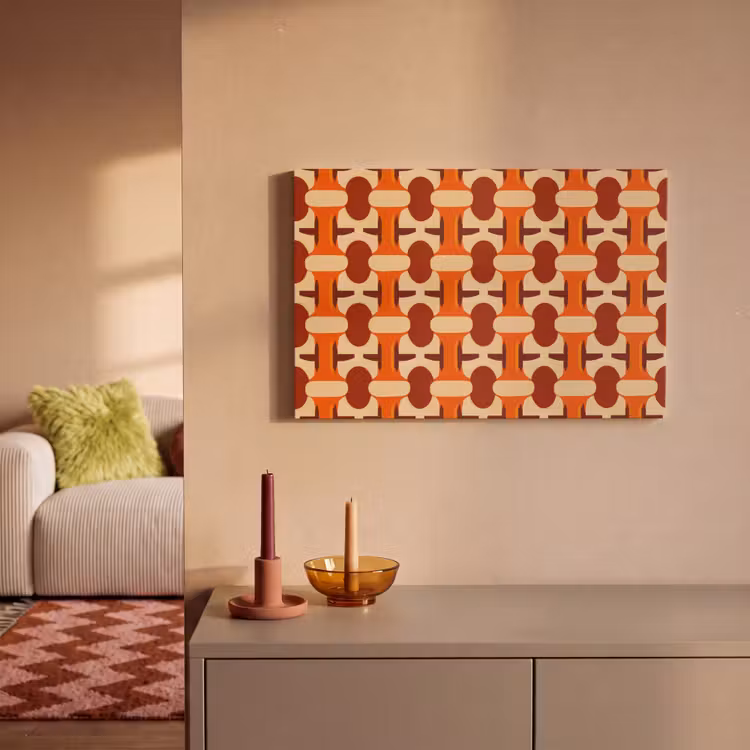 Geometrisch - Retro - Oranje canvas 2cm klein 34 -sfeer1