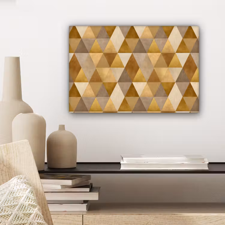 Geometrisch - Driehoek - Goud canvas 2cm klein 34 -sfeer6