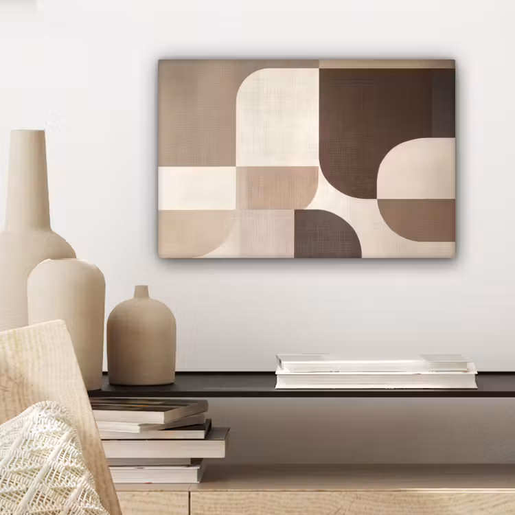 Geometrisch - Geweven structuur - Modern canvas 2cm klein -sfeer6