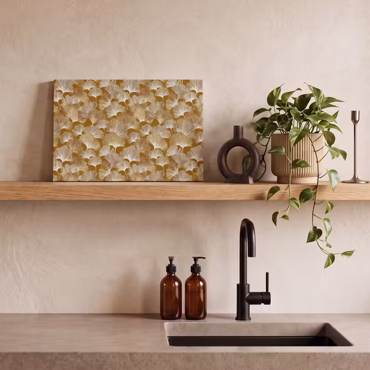 Ginkgo - Bladeren - Goud canvas 2cm klein 34 -sfeer3