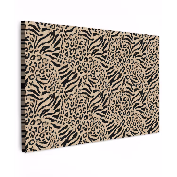 Giraf - Zebra - Motief - Bruin canvas 2cm klein 34 -z3d
