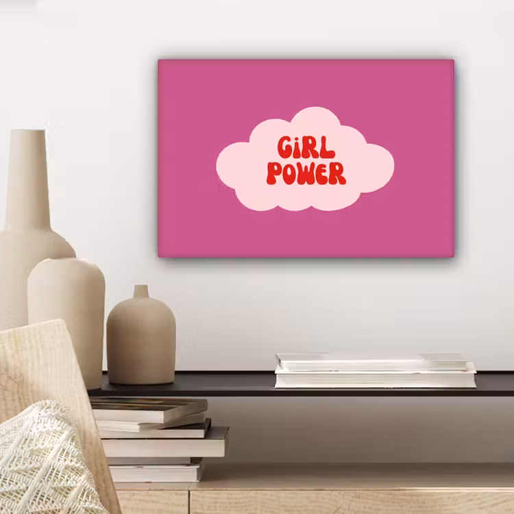 Girl power - Wolk - Roze canvas 2cm klein -sfeer6