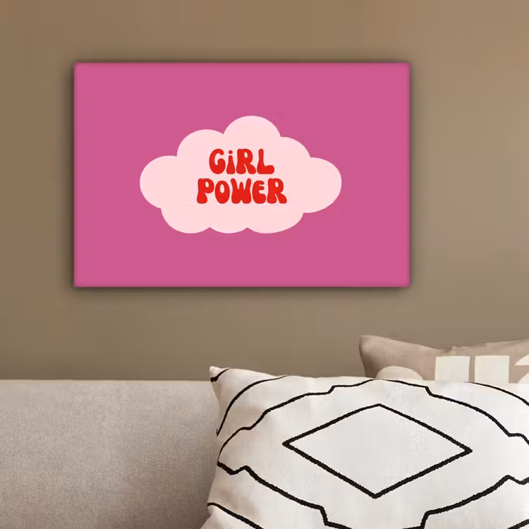 Girl power - Wolk - Roze canvas 2cm klein -sfeer1