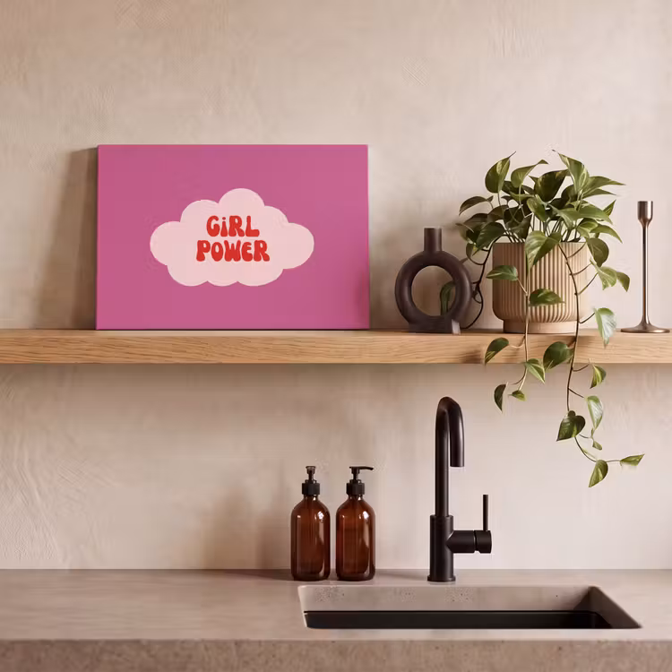 Girl power - Wolk - Roze canvas 2cm klein -sfeer3