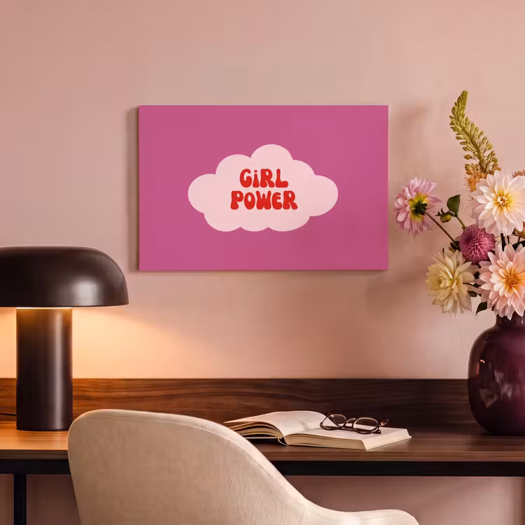 Girl power - Wolk - Roze canvas 2cm klein -sfeer4