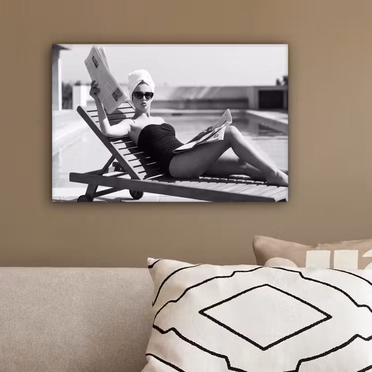 Glamour - Modern - Zwart - Wit canvas 2cm klein -sfeer3