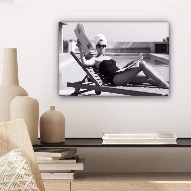 Glamour - Modern - Zwart - Wit canvas 2cm klein -sfeer6