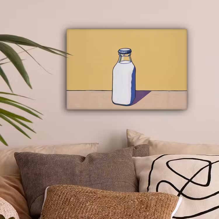 Glazen - Fles - Illustratie - Melk canvas 2cm klein -sfeer1