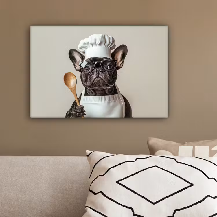 Bril - Hond - Kok canvas 2cm klein -sfeer3