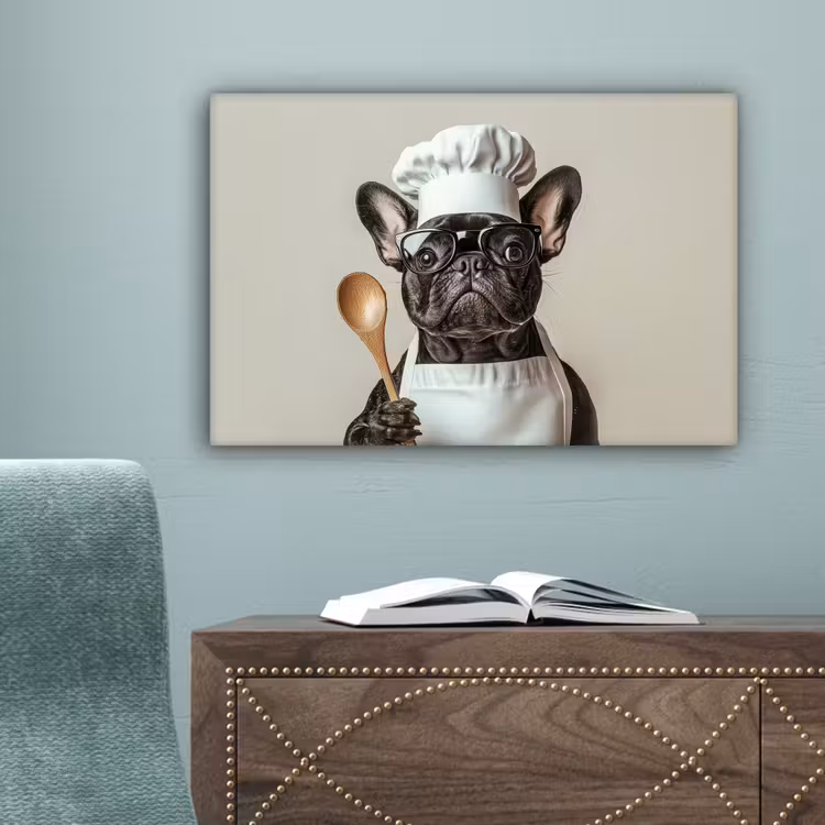 Bril - Hond - Kok canvas 2cm klein -sfeer4
