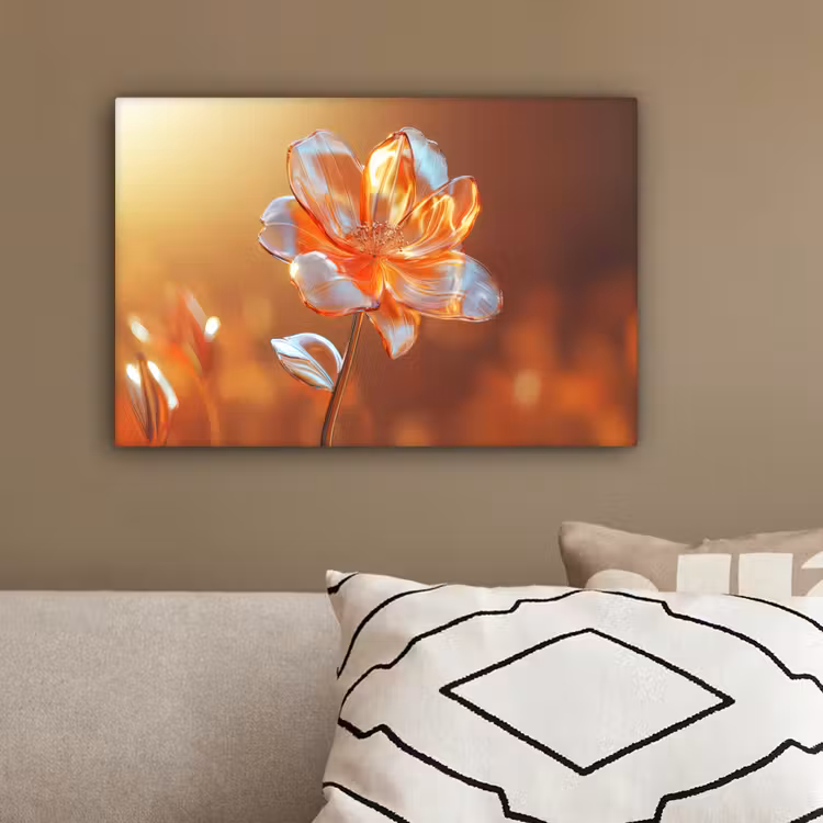 Glazen - Bloem - Zonlicht canvas 2cm klein -sfeer3