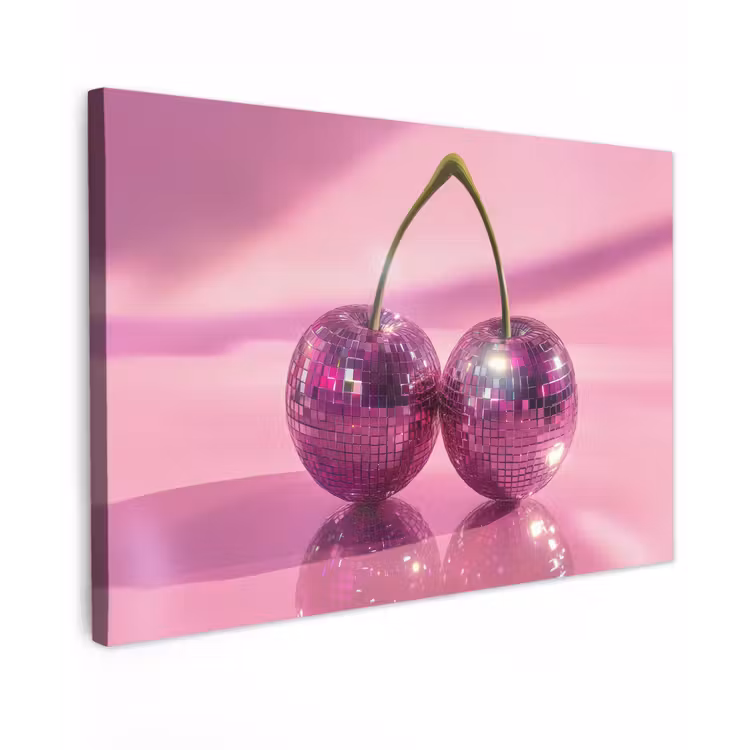 Glitter - Discobol - Roze - Kersen canvas 2cm klein -z3d
