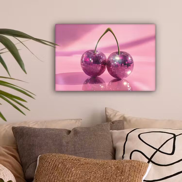 Glitter - Discobol - Roze - Kersen canvas 2cm klein -sfeer1