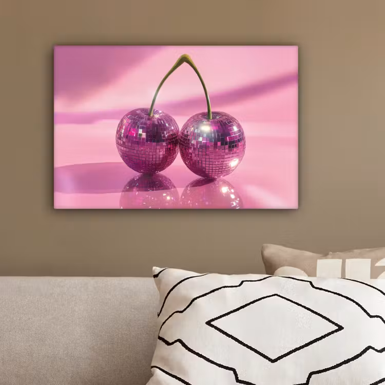 Glitter - Discobol - Roze - Kersen canvas 2cm klein -sfeer3