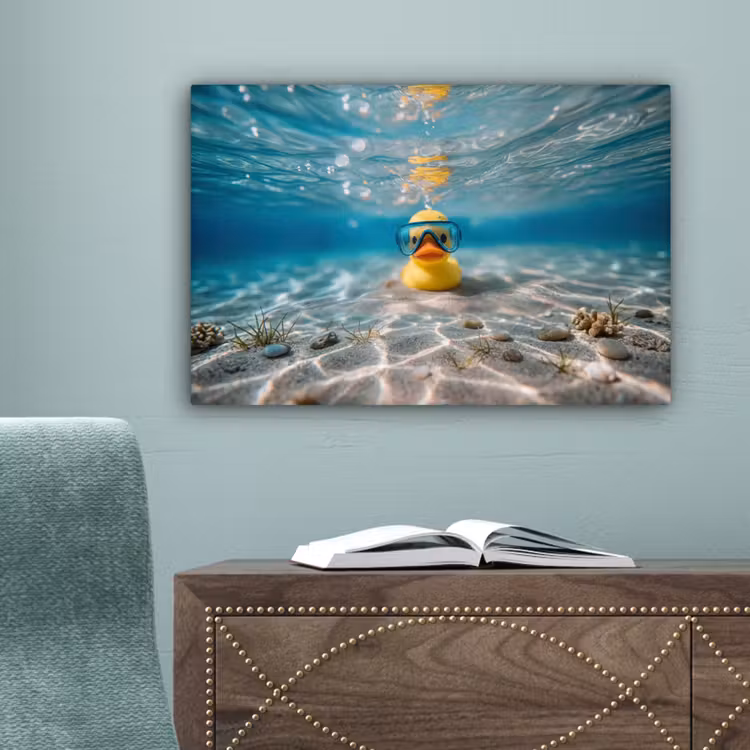 Duikbril - Eend - Water canvas 2cm klein -sfeer4